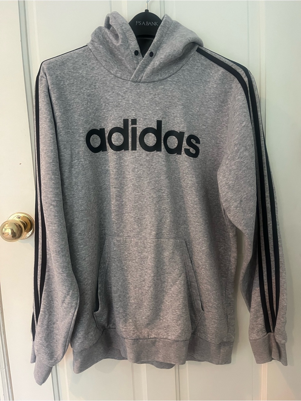 adidas Light Gray Hoodie with Black Tag Accent